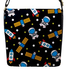 Seamless Adventure Space Vector Pattern Background Flap Closure Messenger Bag (s) by Vaneshart