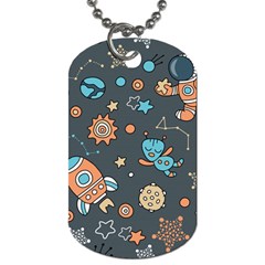 Space Seamless Pattern Dog Tag (one Side) by Vaneshart