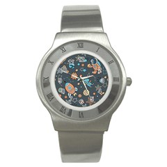 Space Seamless Pattern Stainless Steel Watch by Vaneshart