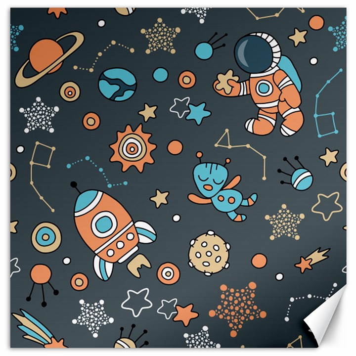 Space Seamless Pattern Canvas 12  x 12 