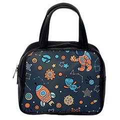 Space Seamless Pattern Classic Handbag (one Side) by Vaneshart