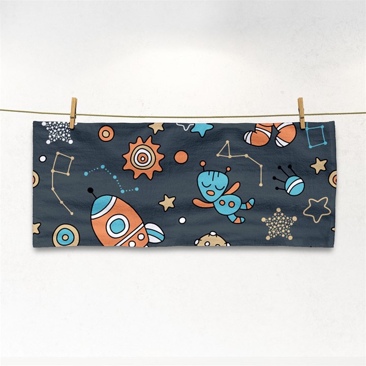 Space Seamless Pattern Hand Towel