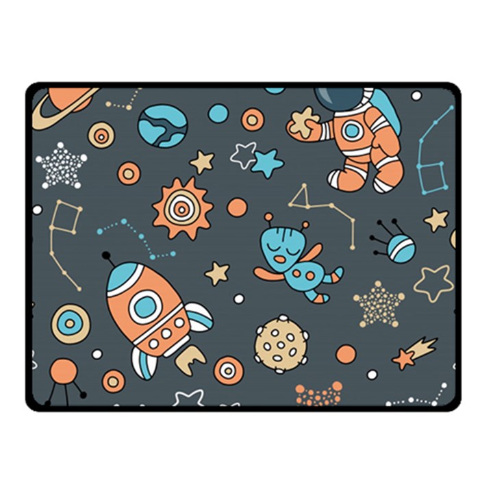 Space Seamless Pattern Double Sided Fleece Blanket (Small) 