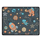 Space Seamless Pattern Double Sided Fleece Blanket (Small)  45 x34  Blanket Back