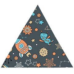 Space Seamless Pattern Wooden Puzzle Triangle by Vaneshart