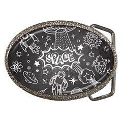 Vector Flat Space Design Background With Text Belt Buckles by Vaneshart