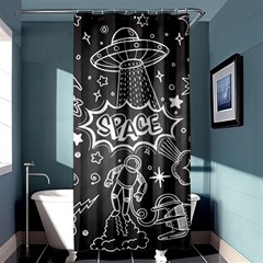 Vector Flat Space Design Background With Text Shower Curtain 36  X 72  (stall)  by Vaneshart