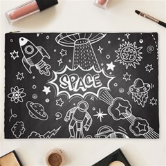 Vector Flat Space Design Background With Text Cosmetic Bag (xxl) by Vaneshart