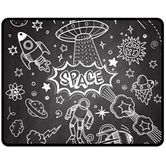 Vector Flat Space Design Background With Text Double Sided Fleece Blanket (medium)  by Vaneshart