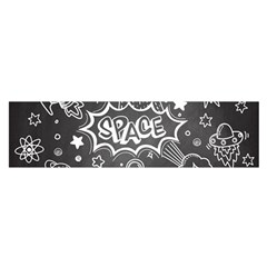 Vector Flat Space Design Background With Text Satin Scarf (oblong) by Vaneshart