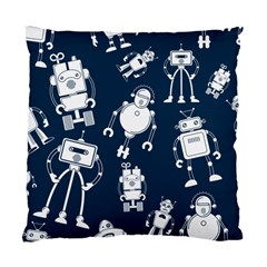 White Robot Blue Seamless Pattern Standard Cushion Case (two Sides) by Vaneshart