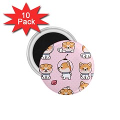 Set Kawaii Smile Japanese Dog Cartoon 1 75  Magnets (10 Pack)  by Vaneshart