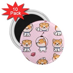 Set Kawaii Smile Japanese Dog Cartoon 2 25  Magnets (10 Pack)  by Vaneshart