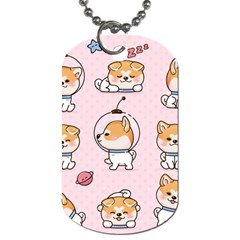 Set Kawaii Smile Japanese Dog Cartoon Dog Tag (two Sides) by Vaneshart