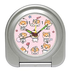 Set Kawaii Smile Japanese Dog Cartoon Travel Alarm Clock by Vaneshart