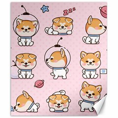 Set Kawaii Smile Japanese Dog Cartoon Canvas 20  X 24  by Vaneshart