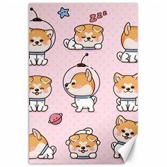 Set Kawaii Smile Japanese Dog Cartoon Canvas 20  X 30  by Vaneshart