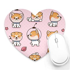 Set Kawaii Smile Japanese Dog Cartoon Heart Mousepads by Vaneshart