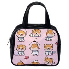 Set Kawaii Smile Japanese Dog Cartoon Classic Handbag (one Side) by Vaneshart