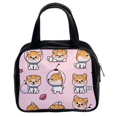 Set Kawaii Smile Japanese Dog Cartoon Classic Handbag (two Sides) by Vaneshart