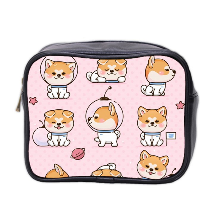 Set Kawaii Smile Japanese Dog Cartoon Mini Toiletries Bag (Two Sides)