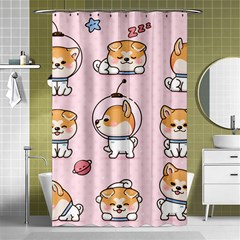 Set Kawaii Smile Japanese Dog Cartoon Shower Curtain 48  X 72  (small)  by Vaneshart