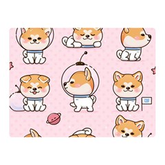 Set Kawaii Smile Japanese Dog Cartoon Double Sided Flano Blanket (mini)  by Vaneshart