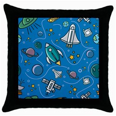 About Space Seamless Pattern Throw Pillow Case (black) by Vaneshart