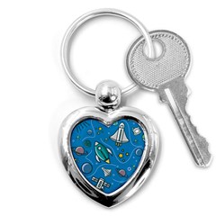 About Space Seamless Pattern Key Chain (heart) by Vaneshart