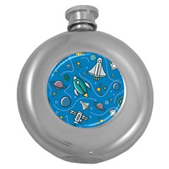 About Space Seamless Pattern Round Hip Flask (5 Oz) by Vaneshart