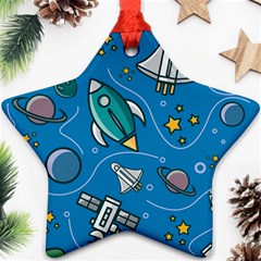 About Space Seamless Pattern Star Ornament (two Sides) by Vaneshart