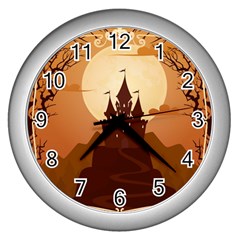 Beautiful Castle Wall Clock (silver) by Vaneshart