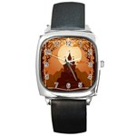 Beautiful Castle Square Metal Watch Front