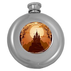 Beautiful Castle Round Hip Flask (5 Oz) by Vaneshart