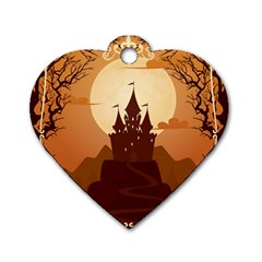 Beautiful Castle Dog Tag Heart (two Sides)