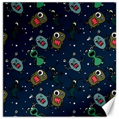 Monster Alien Pattern Seamless Background Canvas 12  X 12  by Vaneshart