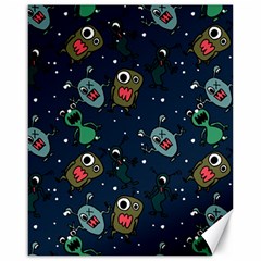 Monster Alien Pattern Seamless Background Canvas 16  X 20  by Vaneshart