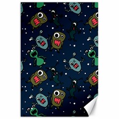 Monster Alien Pattern Seamless Background Canvas 20  X 30  by Vaneshart