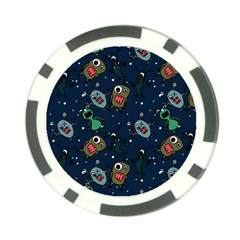 Monster Alien Pattern Seamless Background Poker Chip Card Guard by Vaneshart