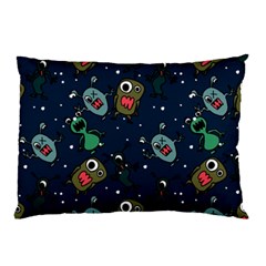 Monster Alien Pattern Seamless Background Pillow Case by Vaneshart