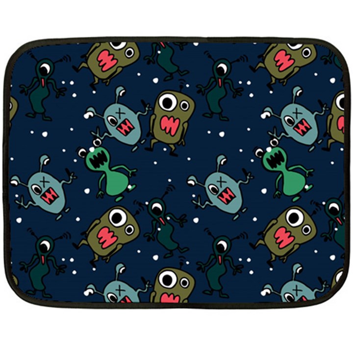 Monster Alien Pattern Seamless Background Double Sided Fleece Blanket (Mini) 