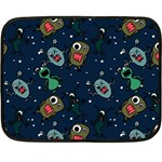 Monster Alien Pattern Seamless Background Double Sided Fleece Blanket (Mini)  35 x27  Blanket Back