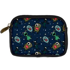 Monster Alien Pattern Seamless Background Digital Camera Leather Case by Vaneshart