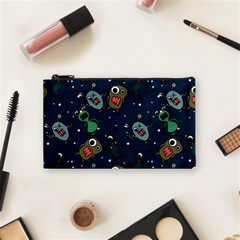 Monster Alien Pattern Seamless Background Cosmetic Bag (small) by Vaneshart