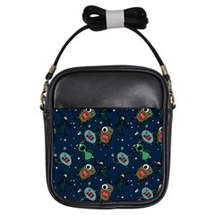 Monster Alien Pattern Seamless Background Girls Sling Bag by Vaneshart