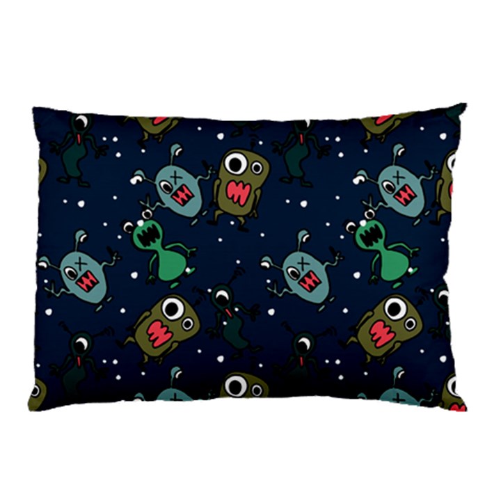 Monster Alien Pattern Seamless Background Pillow Case (Two Sides)