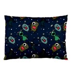 Monster Alien Pattern Seamless Background Pillow Case (Two Sides) Back