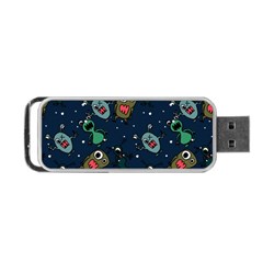 Monster Alien Pattern Seamless Background Portable Usb Flash (two Sides) by Vaneshart