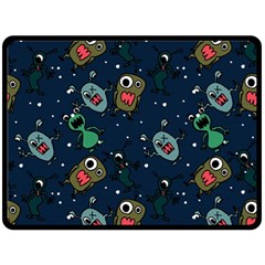 Monster Alien Pattern Seamless Background Double Sided Fleece Blanket (large)  by Vaneshart