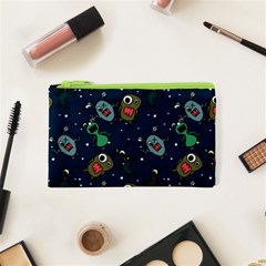 Monster Alien Pattern Seamless Background Cosmetic Bag (xs) by Vaneshart